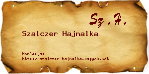 Szalczer Hajnalka névjegykártya